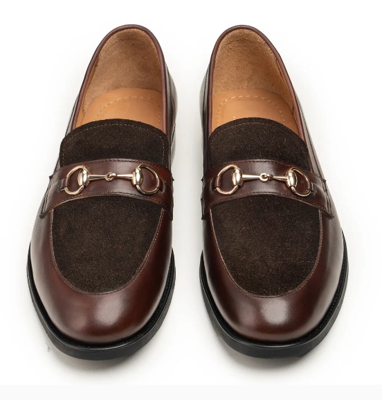 Brown Horsebit Loafer with Suede Vamp view