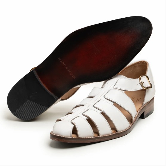 White Fisherman Leather Sandal view