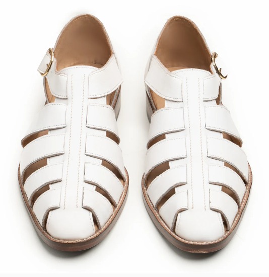 White Fisherman Leather Sandal view